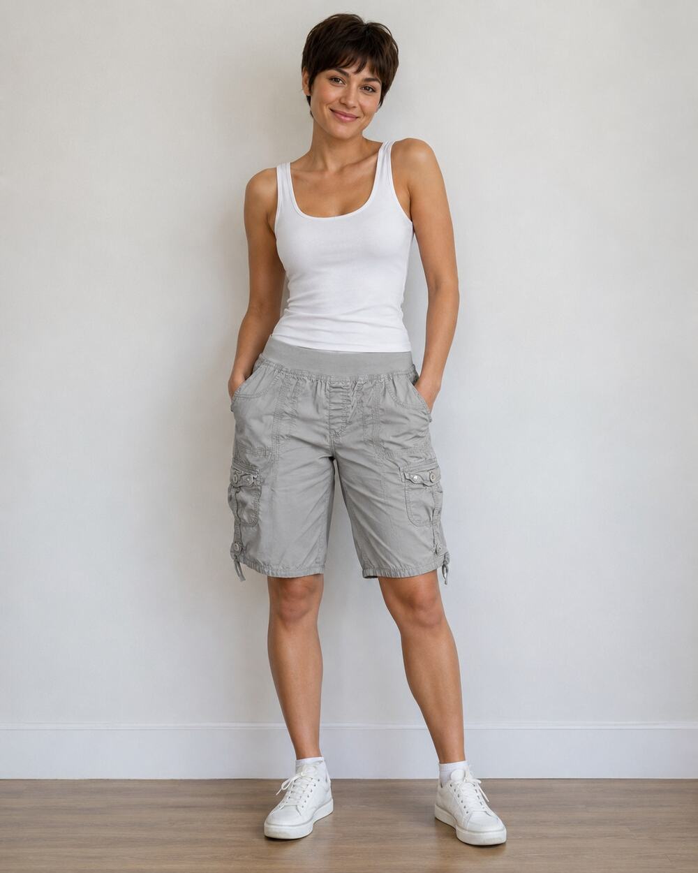 Gloria Vanderbilt Bermuda Shorts elastic waist vacation spring size 16